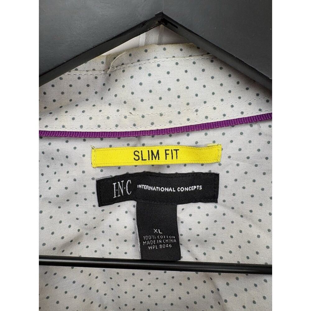 INC International Concepts Shirt Men’s Polka Dot Long Sleeve‎ Button Up XL #78 - Picture 6 of 13